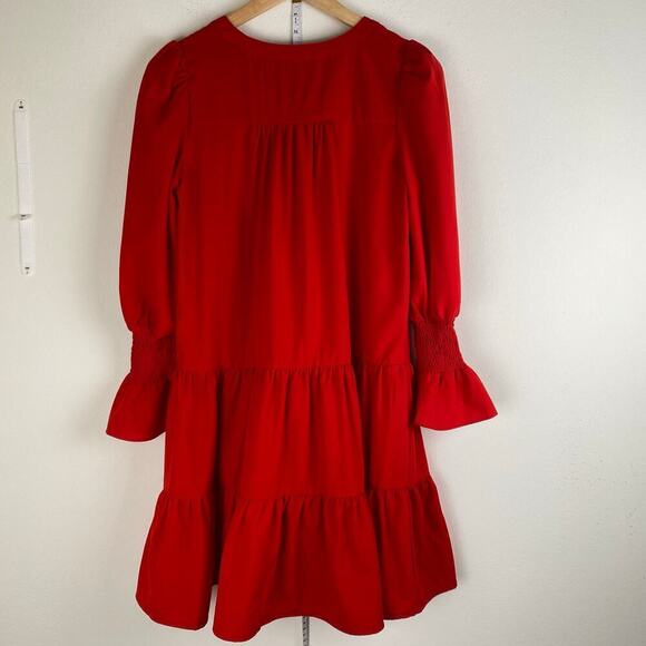 Tuckernuck Kenzo Dress Size XS Red Mini Long Sleeve Pomander Place - Picture 11 of 16